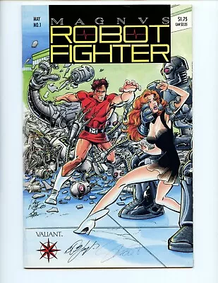 Magnus Robot Fighter #1 Comic Book 1991 VF Double Signed Shooter Layton COA • $14.99