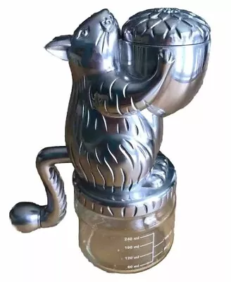 Squirrel Nut Grinder Attached RSVP Silver Metal Vintage Glass Measuring Jar 1cup • $24.99