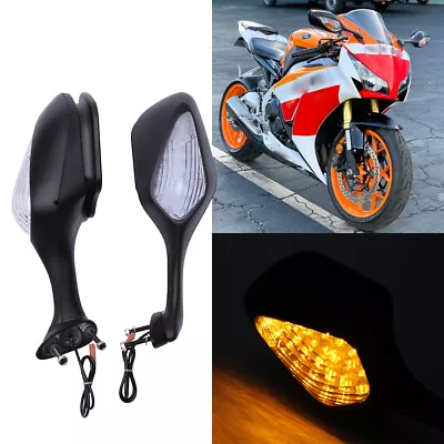Motorcycle Side Mirrors Turn Signals For Honda CBR1000RR CBR 1000RR 08-17 Repsol • $44.18