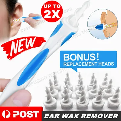 2x Ear Wax Removal Remover Tool Ear Cleaner Q-Grips Pick Swab Handle 32 Tips NEW • $4.81