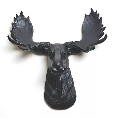 The MINI Leonard - Black Faux Moose Head Wall Mount Modern Farmhouse Home Decor • $124