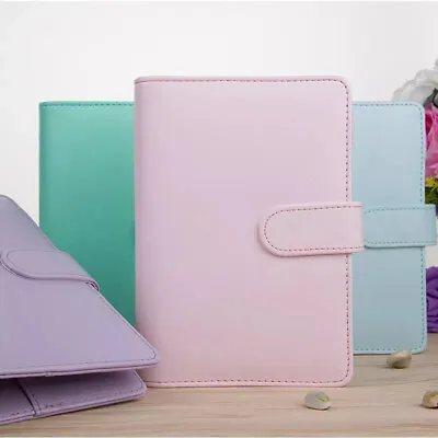 A5 A6 Classic Loose Leaf Ring Binder Notebook Planner Diary Cover PU Leather DIY • $14.46