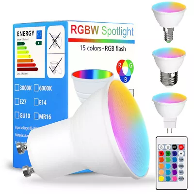RGBW Bulb LED Spot Light 16 Colour Changing Remote Control E26/E27 E14 GU10 MR16 • $53.19
