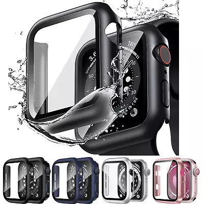 For Apple Watch Case Series 9 8 7 6 5 4 SE Tempered Screen Protector Cover • £3.99