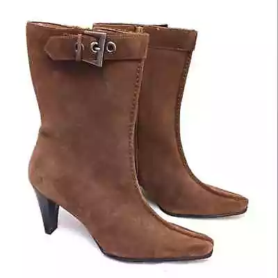 Mossimo REAL LEATHER SUEDE BROWN Short Boots NEW In BOX Sz 9 • $75