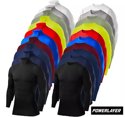 Compression Base Layer Tops PowerLayer Mens Boys Tees & Vests Sports Running Top • £14.99