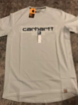 Carhartt T-Shirt Men's Small Light Blue Graphic Logo Short Sleeve Force • $12.50