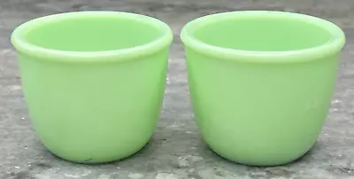 2 McKee Jadeite Jadite Skokie Green Milk Glass Rolled Rim Custard Baking Cups • $36