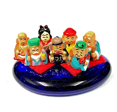 Japanese 7 Lucky Gods Shichifukujin Netsuke Kokeshi Dolls Figurine Lucky Fortune • $31.34