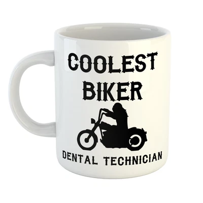 Coolest Biker Dental Technician Motorcycle Lovers Mug Personalised Gift Fun • £12.99