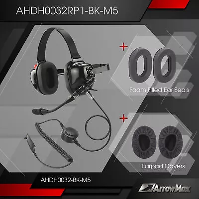 Dual Muff Radio Headphone W/ Boom MIC Cover For Motorola GP680 PTX780 HT1550 • $119