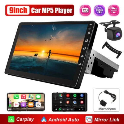 $84.82 • Buy Single Din 9  Car Stereo Android/Apple Carplay Radio Touch Screen Player+ Camera