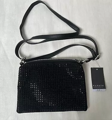 Matalan Women's Black Gem Stone Handbag - NEW RRP £12 • £3