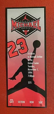 Rare 1994 Nov. 1 Michael Jordan Retirement Ticket ( Our Very Last One ) • $199.99