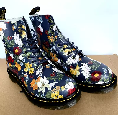 Dr Martens 1460 Pascal Darcy Navy Floral Wanderlust Boots Size Uk 6.5 Eu 40 • £99