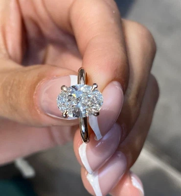 $10437.70 • Buy Diamond Engagement Ring Oval 4 CT IGI Certified VS1 F Solitaire 14K White Gold