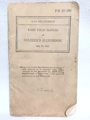 WW2 War Department Soldiers Handbook July 231941 Post Card And Military Patches • $19.95