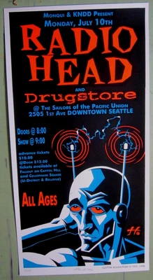 $698 • Buy Radiohead S/N #2/100 Seattle Concert Poster Justin Hampton