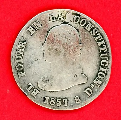 1857  Ecuador  4 Reales  1857  Gj  Quito  Km # 37 F-vf. • $149.50