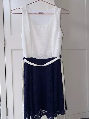 Wal G Navy & White Lace Formal Mini Dress XS • £9