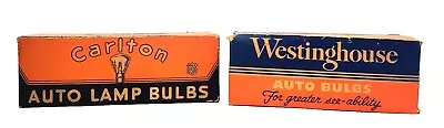 Vintage Auto Lamp Bulbs In Boxes Advertising Westinghouse And Carlton • $40