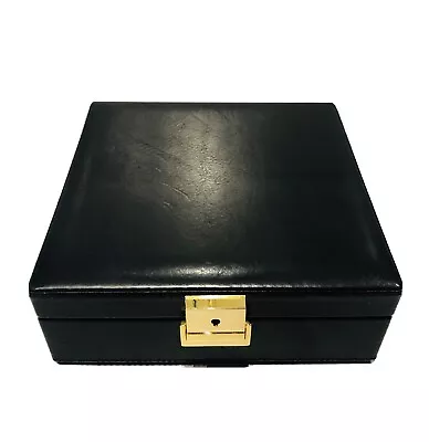 T. Anthony Black Leather Suede Lined Men’s 12 Pair Cufflinks Jewelry Box Case • $150