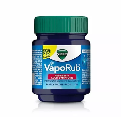 VIcks Vaprub Relief From Headache  Cough Cold Flu  Blocked Nose 25 Ml • $9.99