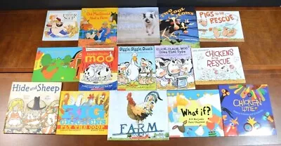 Lot 15 PB/HB Farm Theme Picture Books Cow Tractor Farmer Rooster Chicken L3 • $29.99