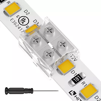 26 Pack LED Connector 2 Pin 10Mm Solderless LED Tape Light Connector Transparent • $30.36