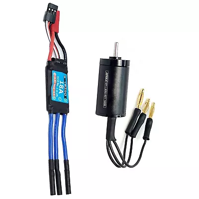 Waterproof 18A ESC + 1000KV 2 Poles Brushless Motor For 1/24 1/28 1/32 RC Car • $37.39