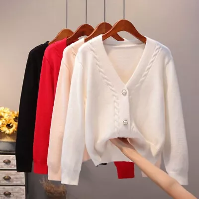 £4.79 • Buy Womens Cardigan Long Sleeve Ladies Knitted Top Cardigans Outwear Size 6-18 *