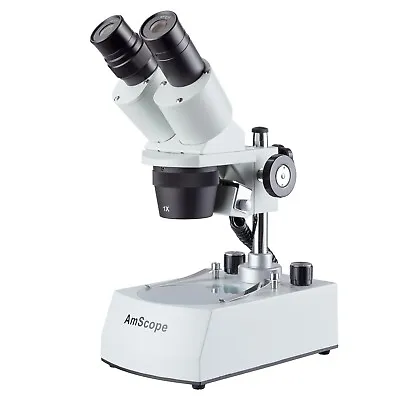 AmScope 10X-30X LED Cordless Stereo Microscope W/ Top & Bottom Illumination • $302.31