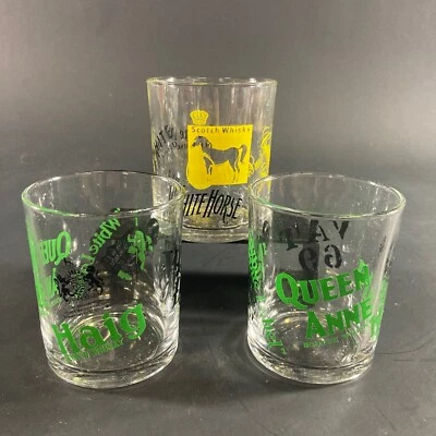 £23.04 • Buy 3x VINTAGE SCOTCH WHISKY ADVERTISING LOGO GLASS TUMBLERS MADE IN ITALY HAIG