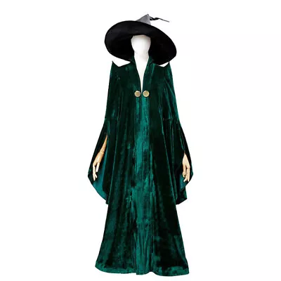 Minerva McGonagall Professor Cosplay Costume Green Robe Dress Suit • $50.15