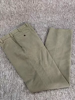 Orvis Brisbane Moss Mens Khaki Moleskin Trousers Size W38 Leg Open Hem 38”Approx • $62.25