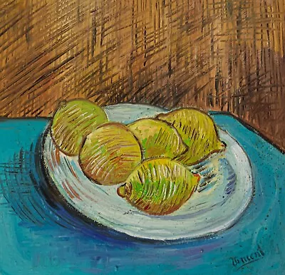 Vincent Van Gogh Hand Signed Post-Impressionism Oil Painting On Cardboard • $245