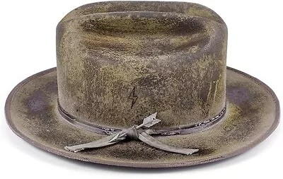 Open Road Hat Wide Brim Fedora Hats For Men Women 100% Wool Felt Distressed/Burn • $109.99
