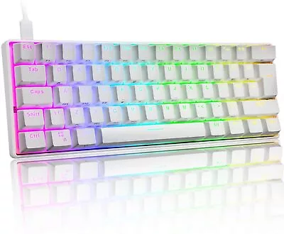 60% Mini Layout True Mechanical Gaming Keyboard Wired 61 Keys RGB Backlit For PC • $32.90