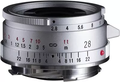 Voigtlander USA WARRANTY Voigtlander 28mm F/2.8 Color-Skopar Asph VM II Silver • $587