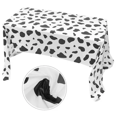  Polyethylene Milk Pattern Tablecloth Cow Print Runner Rectangle • £12.35