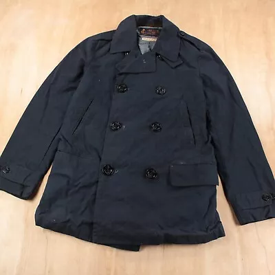 J CREW Regulation Peacoat British Millerain Waxed Canvas Rain Coat SMALL 23818 • $99