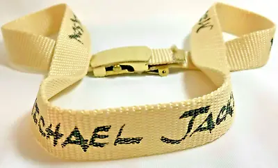 Michael Jackson Nylon Slide Adjustable Belt Cream With Black Writing Up To 32  • $13.52