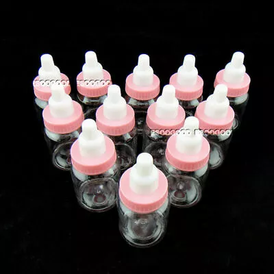 24 PCS Fillable Bottles Sweet Candy Boxes Baby Shower Baptism Party Table Decor • £8.69