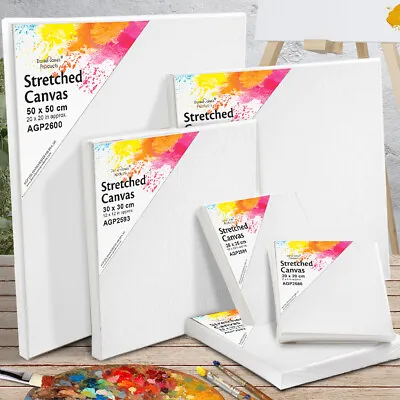 Artist Canvas Art Board Plain Painting Stretched Framed White Large Small Blank • £8.99