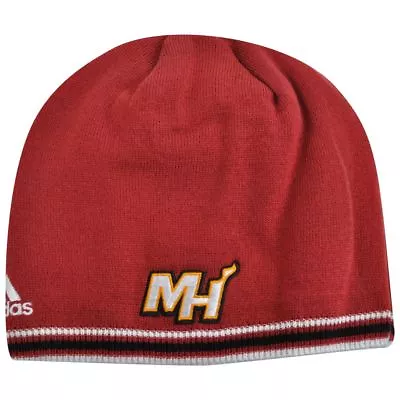 NBA Miami Heat Adidas Cuffless KF12Z Knit Beanie Toque Skully Skull Red Hat • $17.60