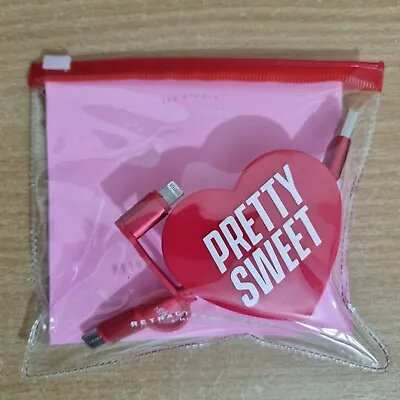 Retractable Charge Cable Tidy  ‘PRETTY SWEET’ Heart Shaped For ANDROID & IPhone • £4.99