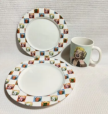 BLOCK-Andy Warhol “Marilyn Monroe” 8”Porcelain Side/Salad Plate Set + BONUS Mug • $31.99