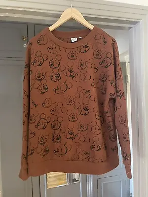 £12.99 • Buy NEXT DISNEY Mickey Mouse Brown Sweatshirt Size L Good Condition