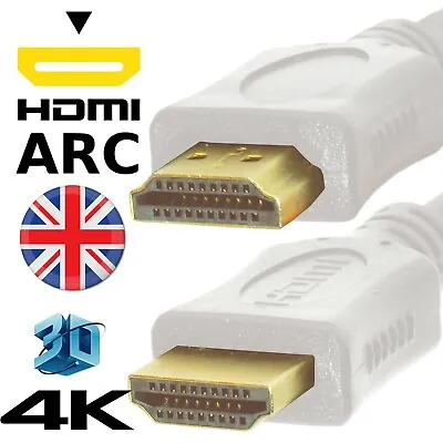 1.5m Long Quality White HDMI Cable HD 4K 2160p TV Gold Plated High Quality • £5.48