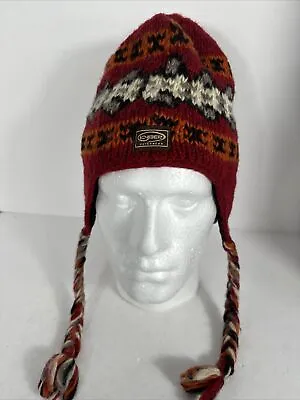 Kyber Outerwear Winter Hat Wool Beanie Tassel Top Ear Flap Lined- Made In Nepal • $9.59